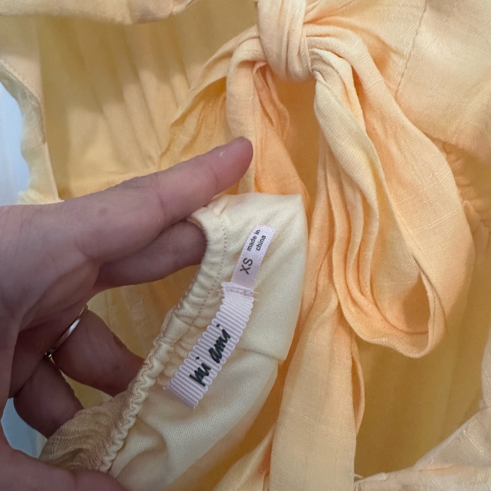 Mi Ami Yellow Ruffled Mini Sundress, yellow, size XS - Picture 5 of 5